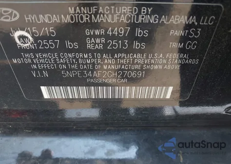 2016 Hyundai Sonata Sport z USA, uszkodzony, nr VIN 5NPE34AF2GH270691